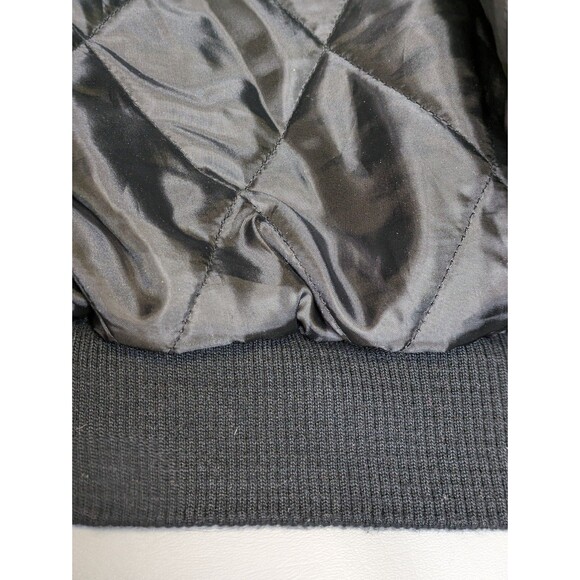 Vintage Oakland LA Raiders Mens 2XL Suede Leather Varsity Jacket Black Insulated - Picture 10 of 14